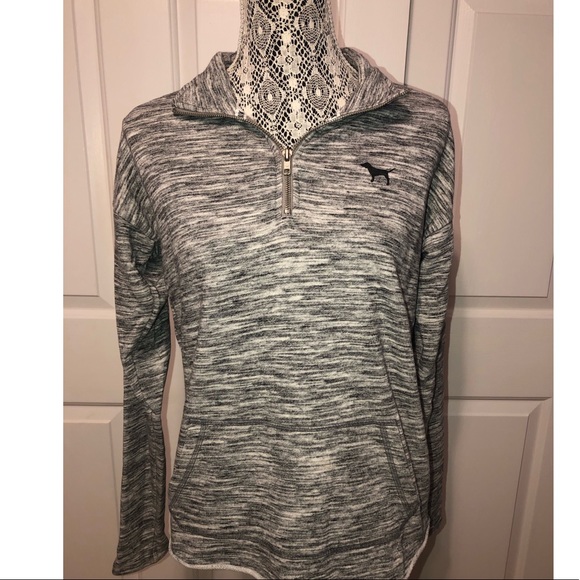 PINK Victoria's Secret Tops - Victoria Secret PINK Size Small Gray Half Zip